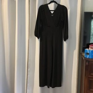 Soft Surroundings Elegant Black Long Sleeve Dress Pantsuit